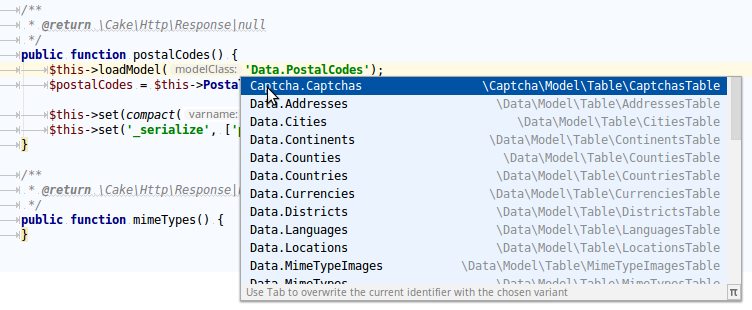 Model Autocomplete loadModel