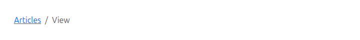 Bootstrap 5 breadcrumb rendered by cakephp-menu showing Articles / View